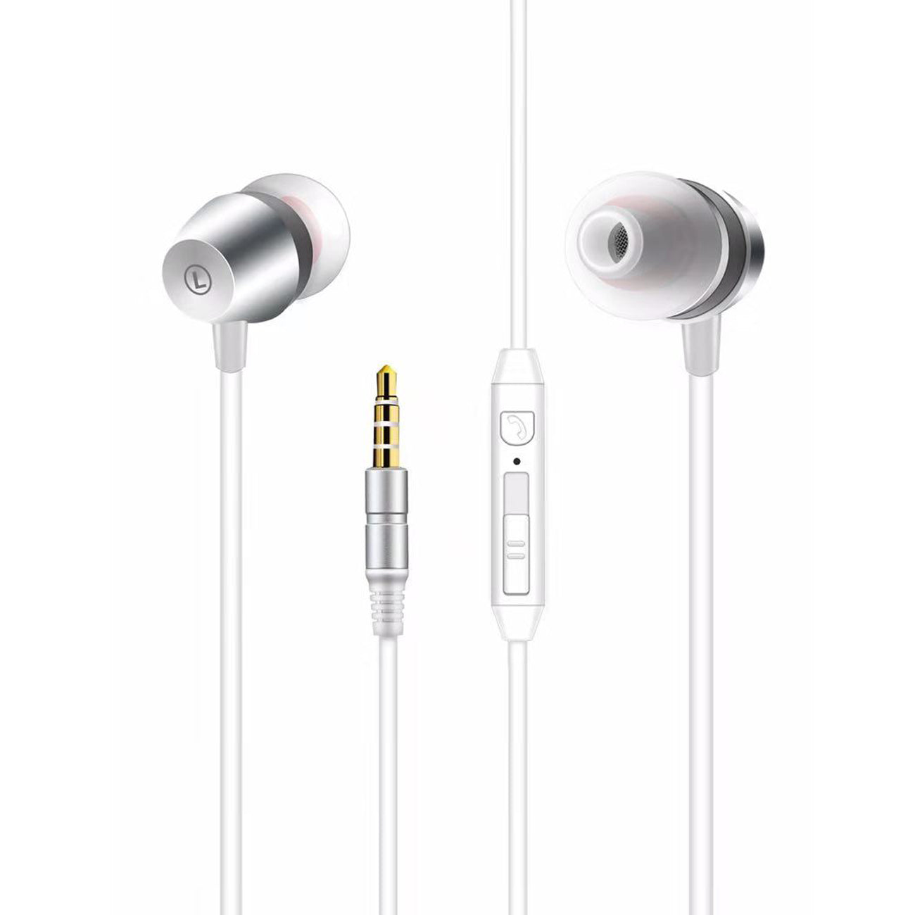 High Quality Sound Universal In-ear Earphones In Silver-HSH11SL